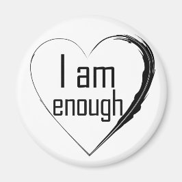 Imã coração negro de penas "Eu sou o suficiente"
