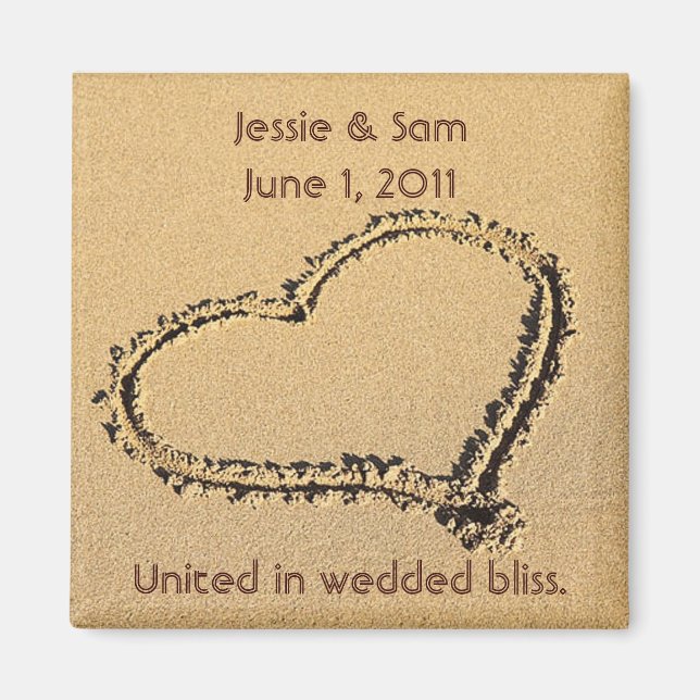 Imã Coração no Magneta de Areia (Frente)