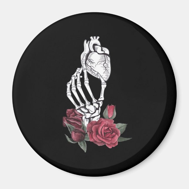 Imã Coração O Esqueleto Clássico da Mão (Frente)