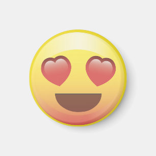 Imã Coração Olhos Felizes Amor Emoji Magnet