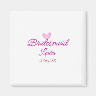 Imã Coração PINK nome mínimo de adicionar nome Bridesm