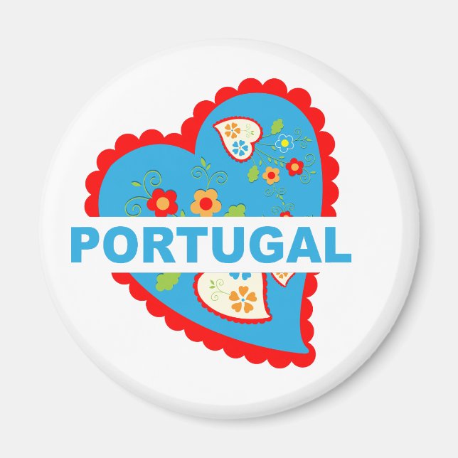 Imã Coração português alegre (Frente)