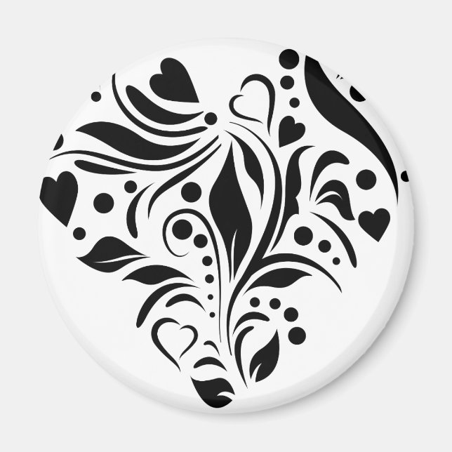 Imã Coração Preto (Frente)