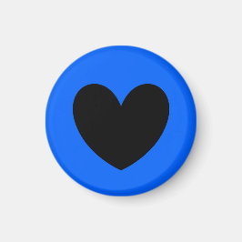 Imã Coração preto no azul