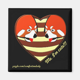 Imã Coração Red Panda Love