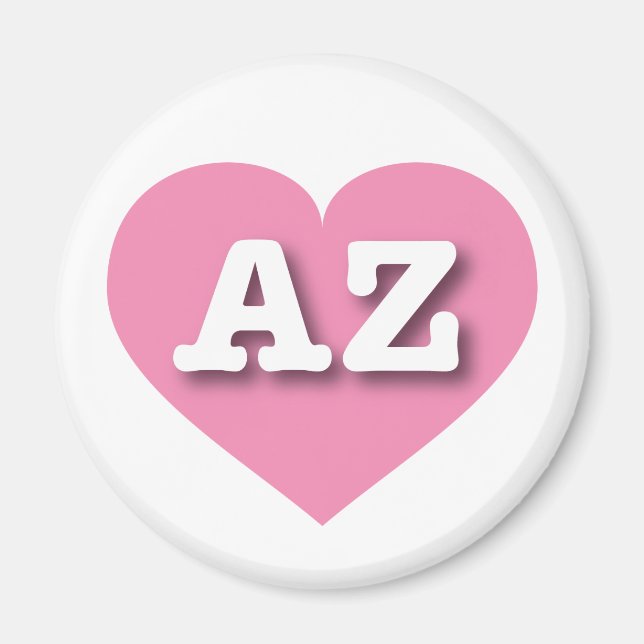 Imã Coração Rosa arizona - Eu amo AZ (Frente)