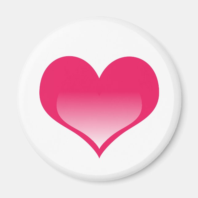 Imã Coração Rosa Brilhante (Frente)