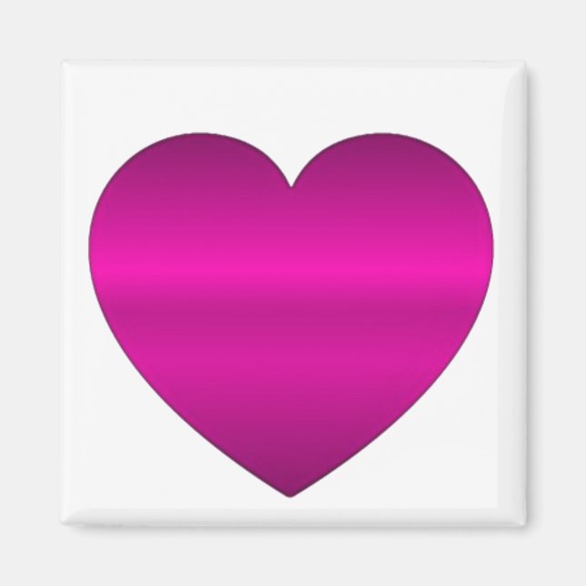Imã Coração Rosa Brilhante (Frente)