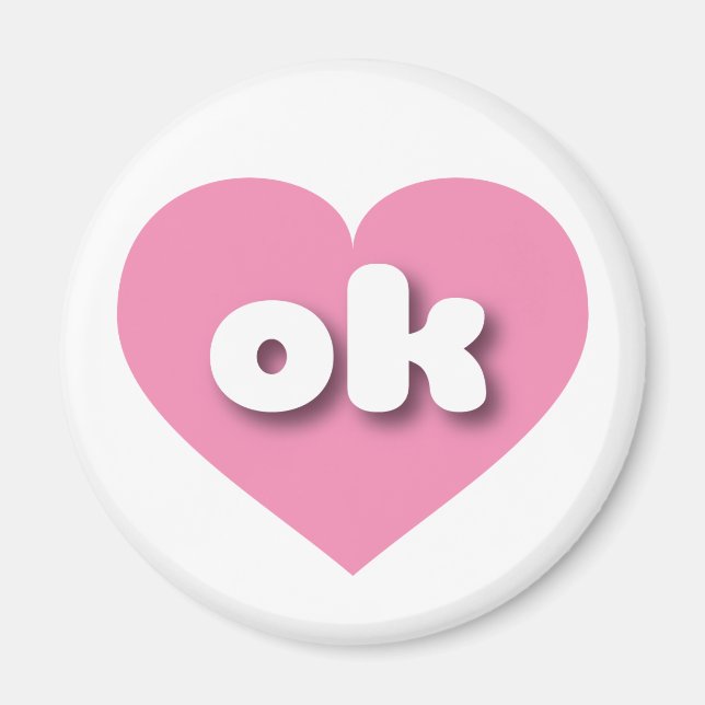 Imã Coração rosa de Oklahoma - Eu amo ok (Frente)