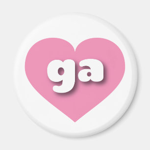 Imã Coração rosa Georgia - Eu amo gás
