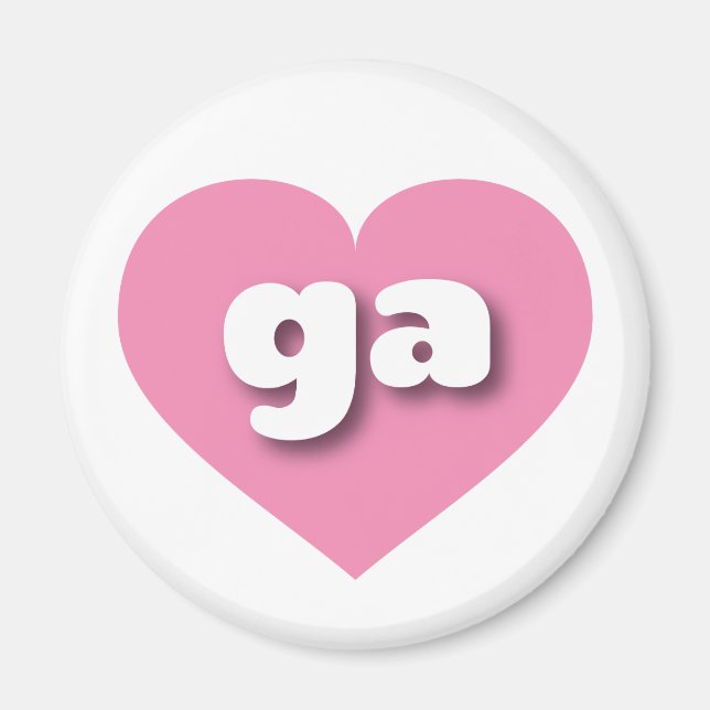 Imã Coração rosa Georgia - Eu amo gás (Frente)