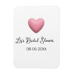 Ímã Coração rosa pastel retro chá de noiva data boho t