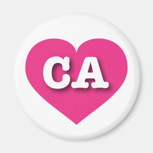 Imã Coração Rosa Quente da Califórnia - Grande Amor