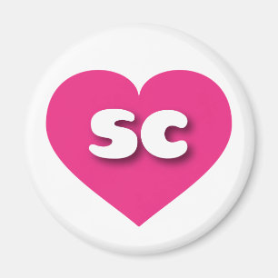 Imã Coração Rosa Quente da Carolina do Sul - amor