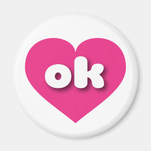 Imã Coração rosa-quente de Oklahoma - Eu amo ok