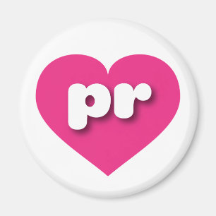 Imã Coração Rosa Quente de Porto Rico - amor