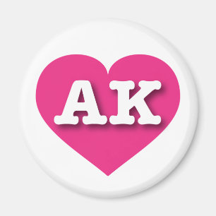Imã Coração Rosa Quente do Alasca - Grande Amor