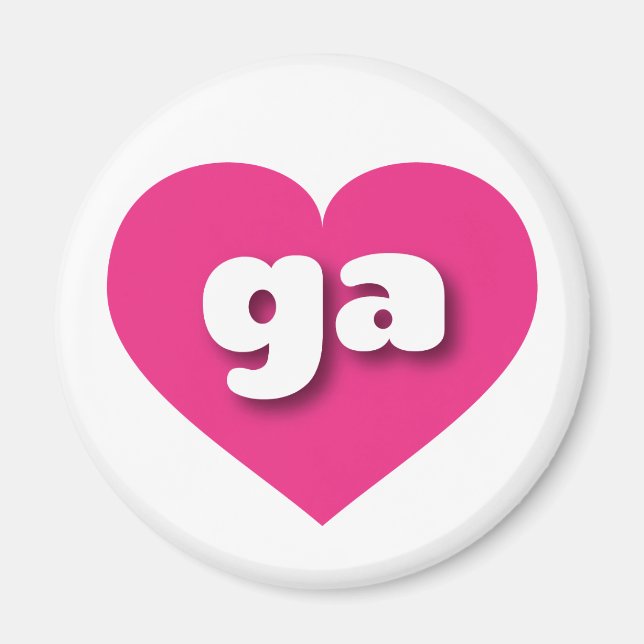 Imã Coração rosa quente Georgia - Eu amo gás (Frente)