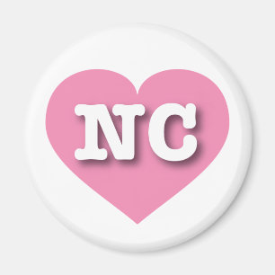 Imã Coração Rosa Sólido da Carolina do Norte - Gran