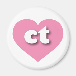 Imã Coração Rosa Sólido de Connecticut - Amor