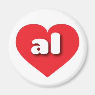 Imã Coração vermelha do Alabama - Eu amo al