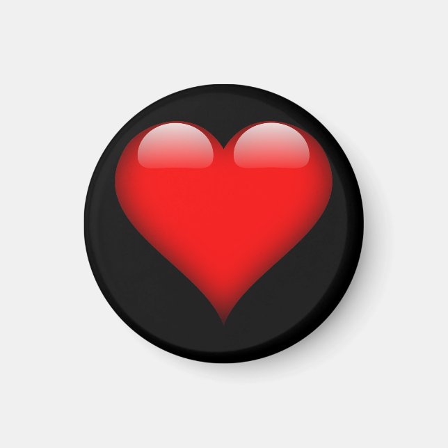 Imã Coração Vermelho Amor Casamento Moderno (Frente)