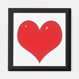 Imã Coração Vermelho Brilhante (Adicionar Seu Texto)