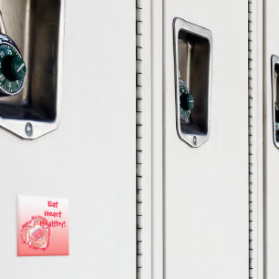 Imã Coração Vermelho Cor-de-Rosa Tatuado Personaliza