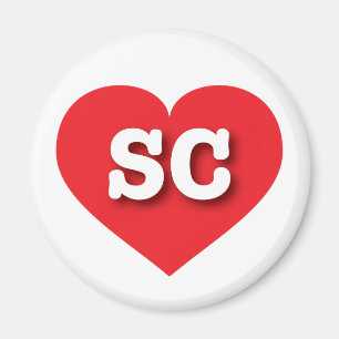 Imã Coração Vermelho da Carolina do Sul - Grande Amo