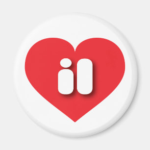 Imã Coração vermelho de Illinois - Eu amo-o