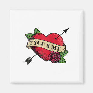 Imã Coração, Você E Eu Tatuamos Raglan Baseball Tee_1