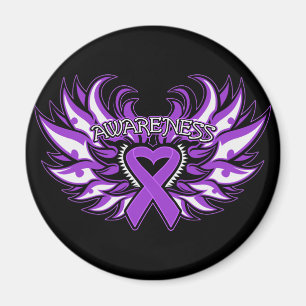 Imã Coração Wings.png da consciência da fibromialgi