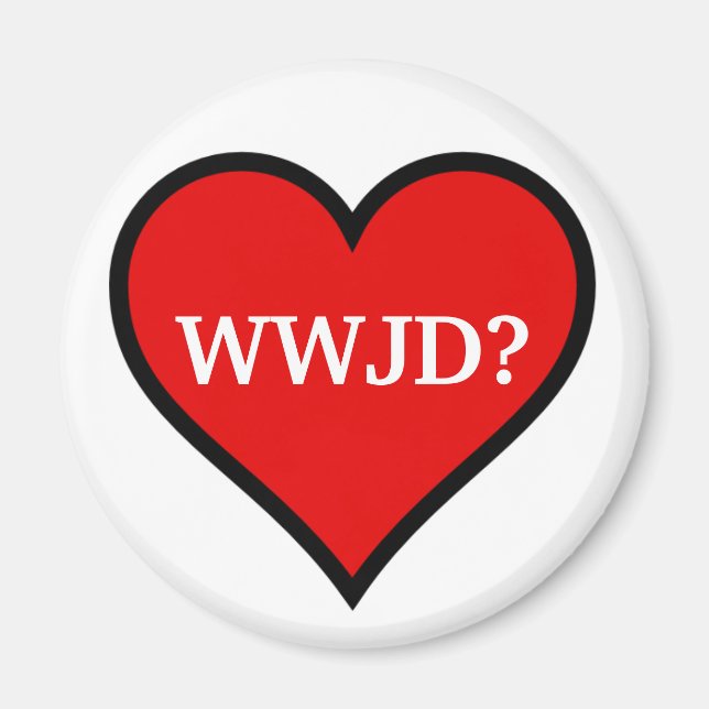 Imã Coração WWJD (Frente)