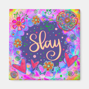 Imã Corações Bonito Engraçados Inspirividade Floral