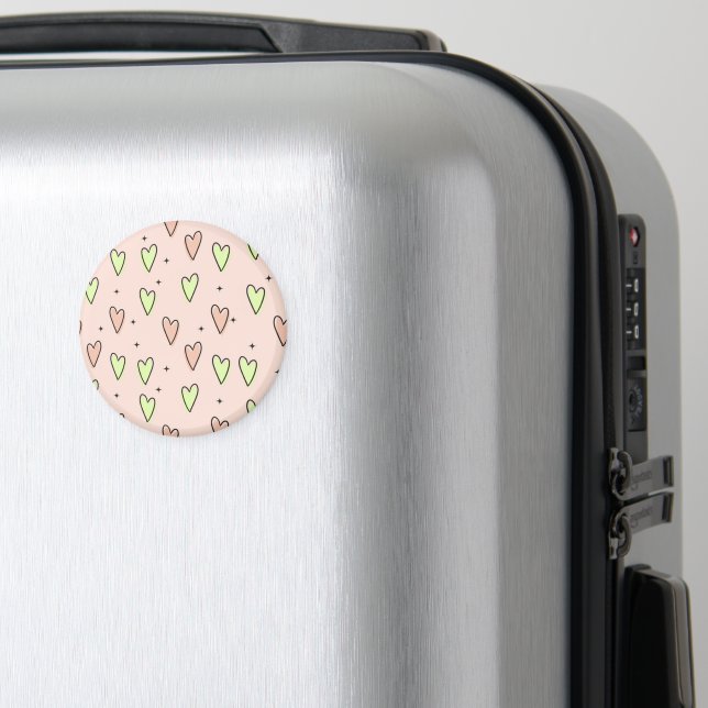 Imã Corações bonitos e estrelas em rosa (In Situ (Luggage))