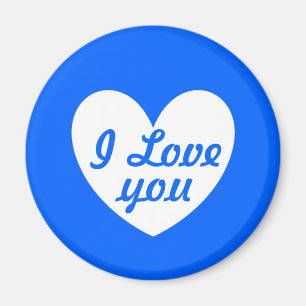 Imã Corações brancos de polca em azul