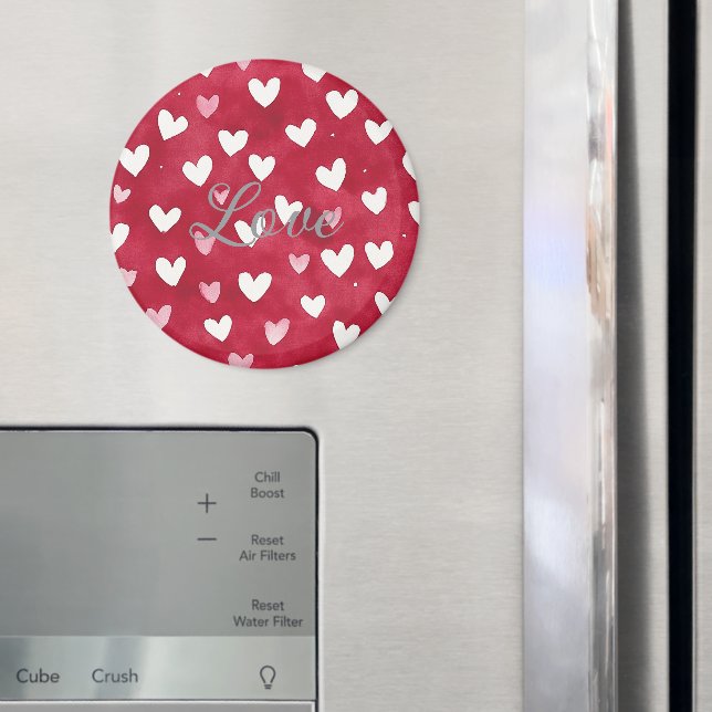 Imã Corações Brancos Rosas Vermelhos (In Situ (Fridge))