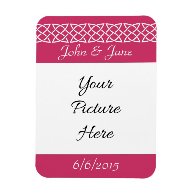 Ímã Corações Celtas em Framboesa-Amarelo (Vertical)