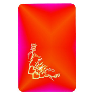 Ímã Corações com Flores e Borboleta no Estilo de Tatua