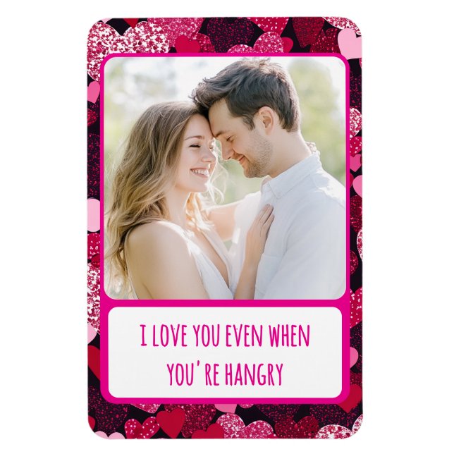 Ímã Corações cor-de-rosa brilhante quando você está co (Vertical)