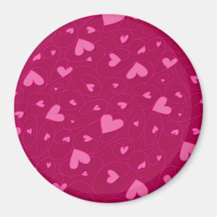 Imã Corações cor-de-rosa encaracolado
