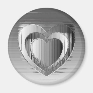 Imã Corações cromados polidos