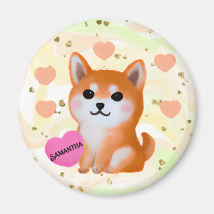 Imã Corações Cute Shiba Inu Para O Cão Lover