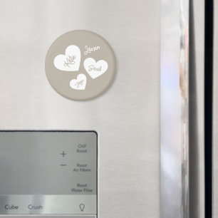 Imã Corações da Mãe de Beige Beige Soft Personalizado