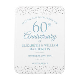 Ímã Corações de Amor para Salvar a Data do 60º Anivers