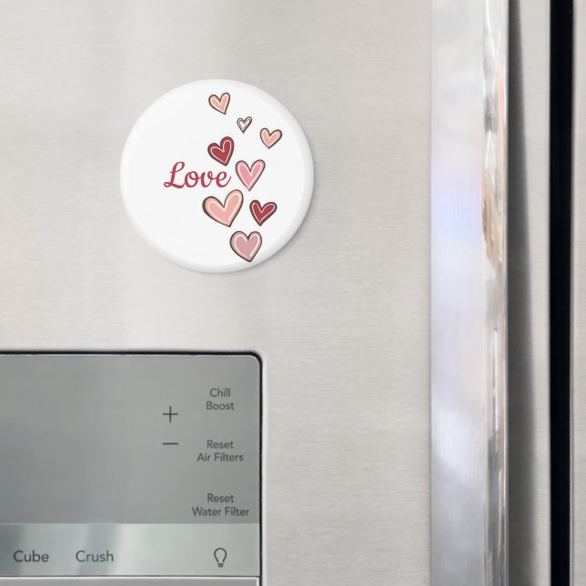 Imã Corações de Amor Rosa Vermelho (In Situ (Fridge))
