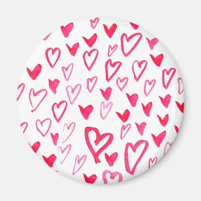 Imã Corações de Aquarela | Padrões de Palavras de Amor (Frente)