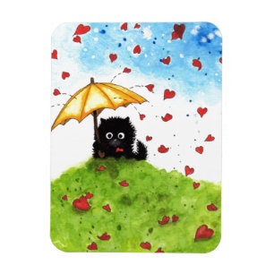 Ímã Corações De Gato De Guarda-Chuva Por Bihrle