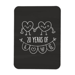 Ímã Corações de Gift Chalk de 20