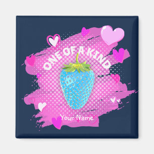 Imã Corações De Morango Azul Cujo Tipo É Rosa
